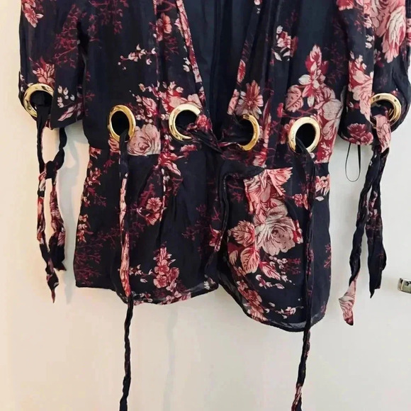 Alice McCall Floral Blouse in Pink and Black - Picture 6 of 7